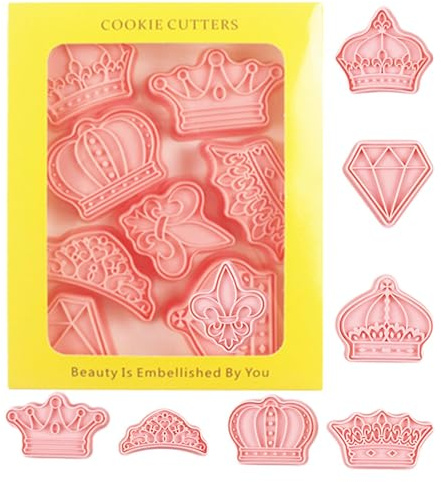 -Kronen-Ausstechformen-Set, Ausstechformen-Stempel | -Prägeschneider,8 Stück -Stempel-Backformen, Kronenform für Kekse, Fondant, Käse-Backformen