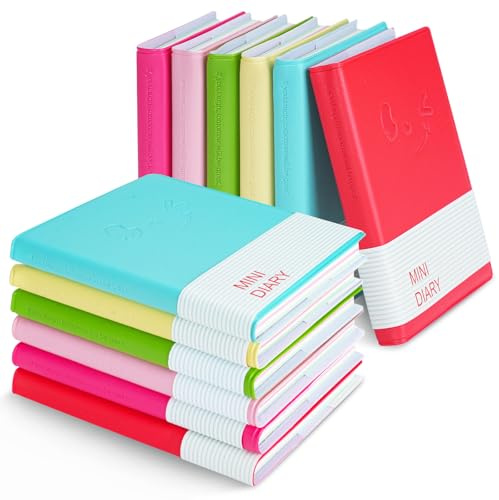 QUMENEY 12 Stück Taschen-Notizbücher Mini Notizbuch Tragbare Tagebuch Süßigkeiten Farben Taschennotizbuch Kleine Memo Pads Reise Notizbücher