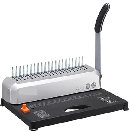 BINGNU Máquina encuadernadora, Máquina encuadernadora de Espiral AEQ96715, Perforadora de Anillas con 21 Orificios y Tira de sujeción Manual para Uso doméstico y de Oficina