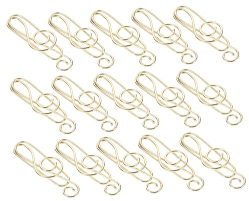 Generisch 50 Stücke Büroklammern aus Metall Musiknoten Design Dekorative Papierklammern für Schule Büro Langlebig und Vielseitig Einsetzbar