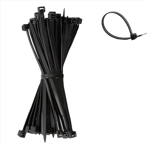 Black Cable Ties, 300mm x 3.6mm, Pack of 250, 12 Tie Wraps - Self Locking, Strong Nylon Zip Ties for Home Office Garage and Workshop (300mm*3.6mm-250Pack)