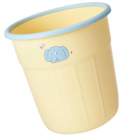 Gissroys Cubo de basura de plástico redondo compacto para baño de cocina, oficina, casa, fácil de limpiar, ahorra espacio, pequeño contenedor de basura redondo de oficina, basura doméstica puede