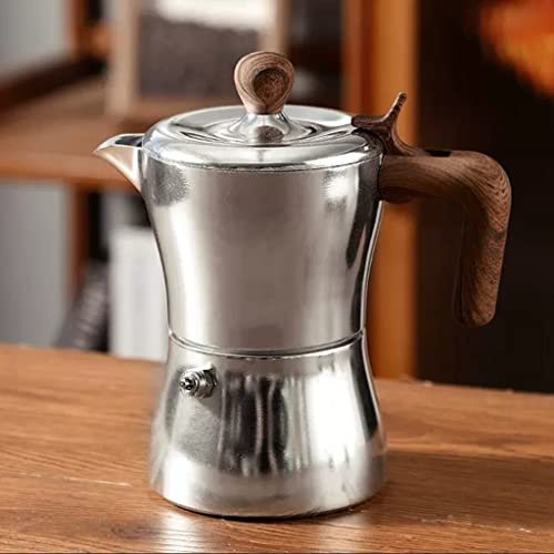 Percolateur à café italien - Cafetière à expresso - 3 tasses en aluminium - Avec poignée en bois