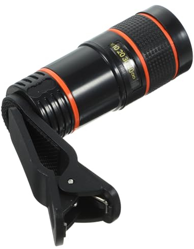 TOGEVAL Lente Monocular Largo 8X para Teléfono Clip Portátil para Fotografía Móvil, Lente Macro Profesional De Alta Definición, Accesorios Ópticos Compactos Negros