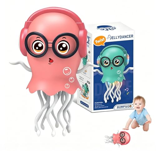 HUIZHOU Polpo Danzante Interattivo 3D con Musica e Luci LED Colorate, Movimento Intelligente, Giocattolo Educativo per Bambini 3+ Anni, Natale e Compleanno (Rosso)