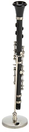 Brrnoo Réplique de Clarinette Miniature, étui de Support, Mini Instrument de Musique, Modèle de Maison de Poupée, Décoration, Ventilateurs de Musique de Bureau de 5.12 Pouces, en