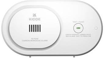 Kidde Carbon Monoxide Detector, 10-Year Battery Powered, LED Status Indicators, 85 dB Alarm, 5th Edition, COB10