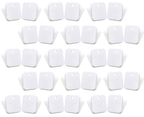 FOMIYES 40 Pinces Carrées en Plastique Blanc pour Documents Attache-Documents et Organisation Scolaire Lot de 40 Pièces pour Bureau Tri de Dossiers Photos et Sachets Alimentaires