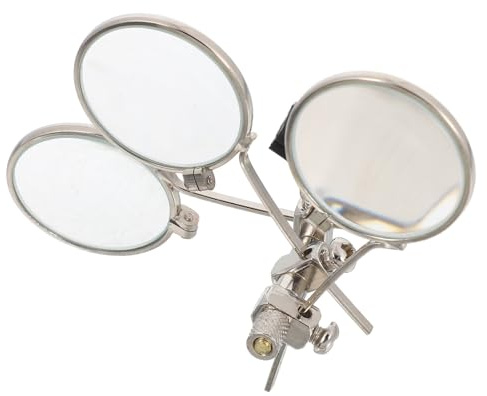 DECHOUS Juwelierlupe Clip On mit 3 Fach Verstellbarer Optik 15 fache Vergrößerung Silberne Handlupe für Senioren Schmuckreparatur Münz und Uhreninspektion Freihändige Lupenbrille