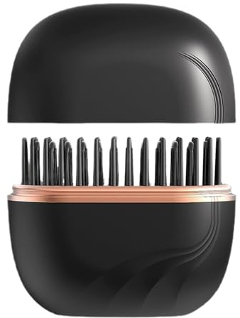 Mini Cordless Hair Straightener Brush - 8.8 x 8.3 x 3.5 cm Portable Hair Tool, Fast Heating Styling Brush | Travel Friendly Hairdressing Gadget for Women Girls Brides Mothers Professionals Daily Use