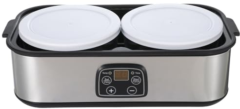 Macchina per yogurt, 1880 ml, con 2 bicchieri, automatica, con controllo della temperatura e Time, yogurtiera elettrica per yogurt greco, formaggio, natto, vino di riso