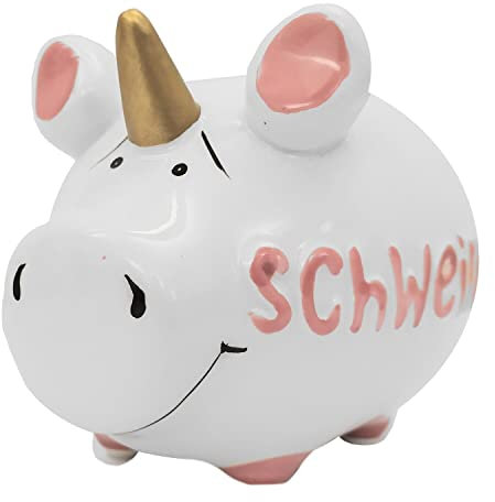 KCG Kleinschwein Keramik Sparschwein SCHWEINHORN/ca. 12.5 cm x 9 cm