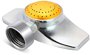 Aspersor de Metal de 360 Grados, pequeño aspersor de jardín para áreas pequeñas, aspersores de césped para Patio, patrón Circular con Flujo de Agua Suave, riego de jardín (1, Amarillo)