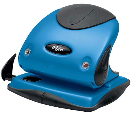 Rexel Choices P225 2 Hole Punch, 25 Sheet Capacity, Paper Alignment Indicator, Metal, Blue, 2115693