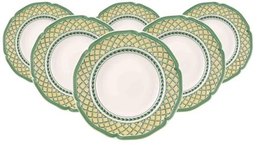 Villeroy & Boch French Garden Orange 1022842700 - Set di 6 piatti fondi e 4 cannucce in acciaio INOX