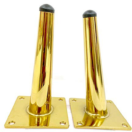 JRPT Möbelfüße Schrägkegel und gerader Kegel,Sofafuss 4 Stk,Tischbeine Aus Eisen (Lagergewicht 200 kg), rutschfeste PP-Matte/golden / A20cm