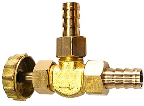 Valvola ad ago in ottone a gomito per tubo in ottone Gas/aria/GPL che regola la valvola ad ago ad angolo a saracinesca (forma a L φ10mm)