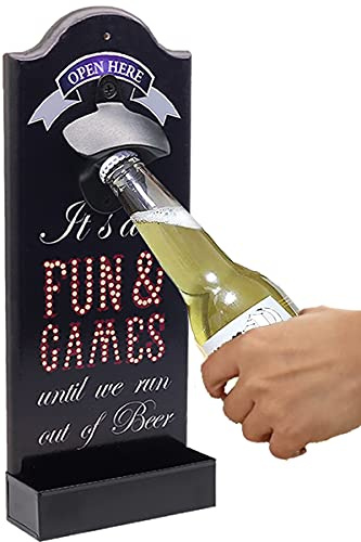 ZONSUSE Cerveza Soda Abrebotellas Vintage Montado de Pared Botellas,Sacacorchos,Abrelatas Colgante y Tenedor de la Tapa,Ideal Para Bares,Fiestas,Accesorios,Cocina Casera,Excelente Mejor Regalo