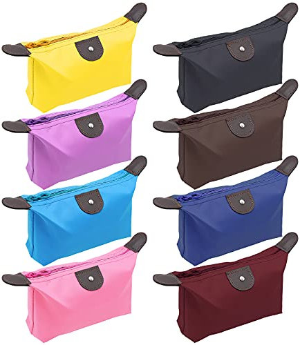 Kosmetiktasche Klein Set, INHEMING 8 Stück Mini Reise Makeup Tasche Kosmetiktasche Wasserdicht Kulturbeutel Kulturtasche mit Reißverschluss für Mädchen Frauen Kinder