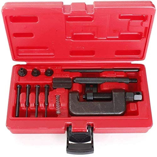 MEETOZ 13pcs Motorcycle ATV Bike Drive Chain Cutter Breaker Splitter Link Riveter Riveting Repair Tools