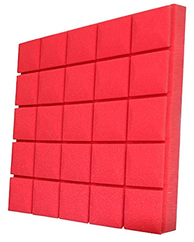 Isolation Phonique Mur De Coton Insonorisant En Coton Chambre à Coucher Ménage Intérieur 10 Pièces Matériau D'isolation Phonique Insonorisant Coton Autocollant Mural Autocollant(Color:rouge)