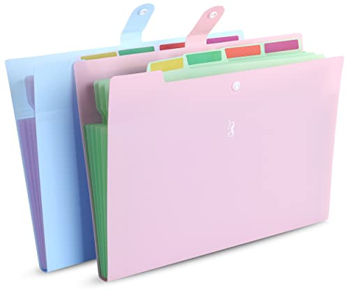 Mr. Pen Expanding File Folder, 2 Pack, 5 Pocket, Accordion Folder with Labels, A4/Letter Size, Waterproof and Tearproof