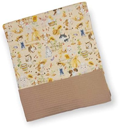 Babydecke/Kinderwagendecke Bauernhof Waffelpique