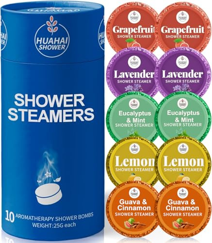 Shower Steamers Aromatherapy, Mothers Day Gifts from Husband, 10-Pack Shower Bombs, Mothers Day Gifts for Mom Women Her Wife, White Elephant, Self Care- Relaxation, Travel Essentials