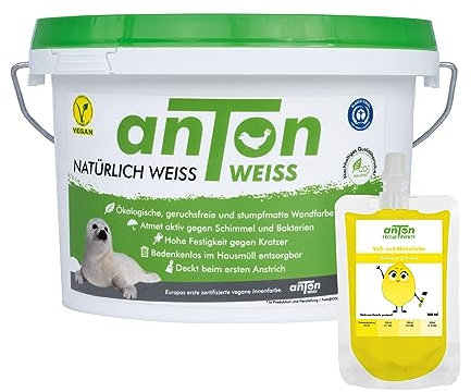 Anton Weiss® | 1L | inkl. Freche Früchte Abtönfarbe 100ml (Zeitlose Zitrone | Gelb)