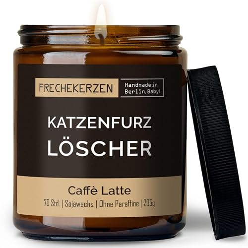 Lustige Duftkerze mit Spruch für Katzen Besitzer & Liebhaber | Handgemacht aus Sojawachs | In Geschenkbox | Nachhaltiges Valentinsgeschenk Gastgeschenk Katzenhalter Cat Lovers |Kaffee