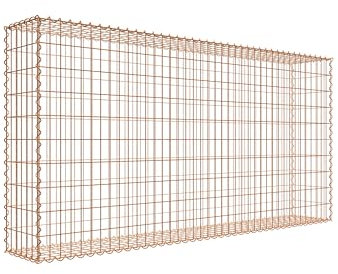 Rostige Gabione 200 cm x 100 cm x 30 cm (L x H x D), maskstorlek 5 cm x 10 cm, spiral