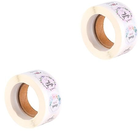 MAGICLULU 2rollen Selbstklebende Dankeschön Aufkleber Bunte Geschenkverschluss-sticker Für Umschläge Bastelprojekte Und Dekoration Praktisch Und Einfach Abziehbar