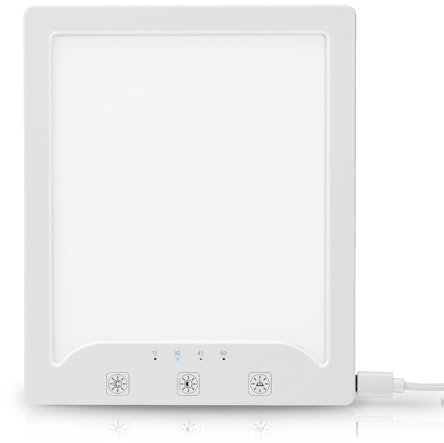 SAD Lamp, Light Therapy Lamp 10,000 Lux, Daylight Lamp with 10 Brightness Levels/ 3 Color Modes/4 Timer Settings, Portable Sunlight Lamp with Touch Control Memory Function for Home/Office Use