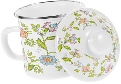 PRETYZOOM Emaille-becher Chinesische Teetassen Emaillebecher Im Alten Stil Emaillierter Trinkbecher Chinesische Wasserschale Blechbecher Für Camping Töpferbecher Büro Weinglas Hohe Kapazität