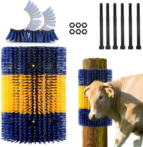 Universal Kratzbürste Pferd mit 12 Schrauben,Halbrunde Kratzbürste | Kratzbürste für Nutztiere, Kuhbürste Massagebürste für Schaf Pferd Kuh Schweine,Pferdekratzer (17.5x11.8inch, stück, 2)