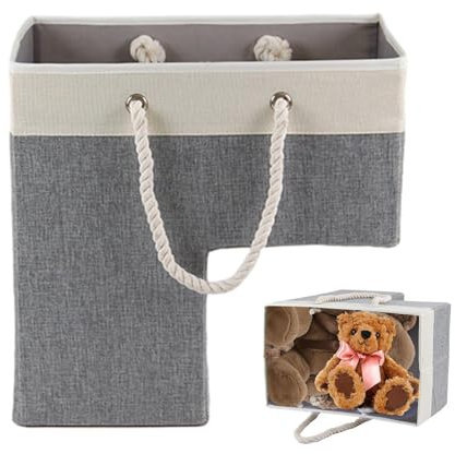 Treppenkörbe – Filz-Treppenkörbe, große Filzkörbe, L-förmige, faltbare Treppenkörbe mit Griffen und Stützplatte, DurabIe Stufenkorb für Teppich- und Holztreppen, 41 x 26 x 41 cm