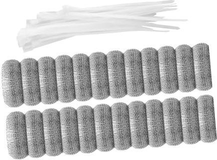 Waschmaschinenfilter aus Edelstahl 24 Stück mit Kabelbindern | Weiß, für Kleidung in Waschmaschine, Schmutz Sammelt, Schonend zur Wäsche