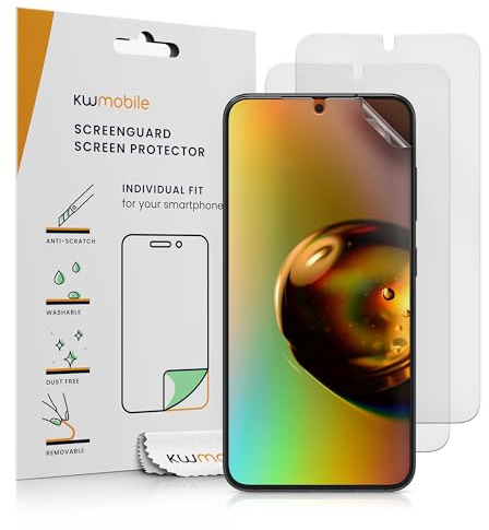 kwmobile Set of 3 Screen Protectors Compatible with Samsung Galaxy S25 - Anti-Glare Anti-Fingerprint Display Films - Matte