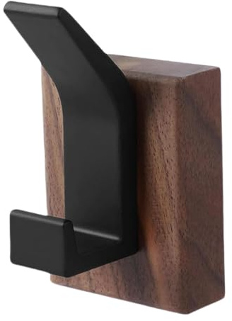WJnflQN Gancho para colgar ropa, gancho de pared, gancho para toallas para montaje en pared, gancho para colgar ropa de madera de nogal, soporte robusto para colgar toallas, mochilas,