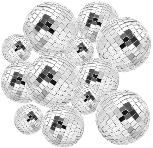 12-Pack Mini Disco Ball Cake Decorations – Glittering Party & Wedding Decor, Ideal for Birthday Cakes
