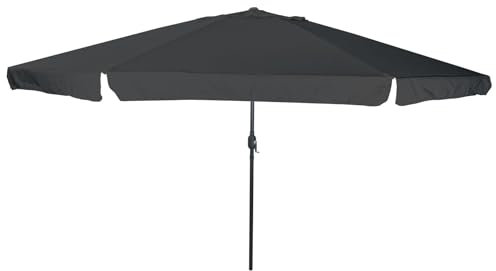 vidaXL Großer runder Terrassenschirm mit Standfuß Anthrazit Wetterfest UV-Schutz 394 cm Durchmesser 360 Grad Drehung für Outdoor Garten Balkon Sitzgelegenheiten Sonnenschutz Robuster Marktschirm