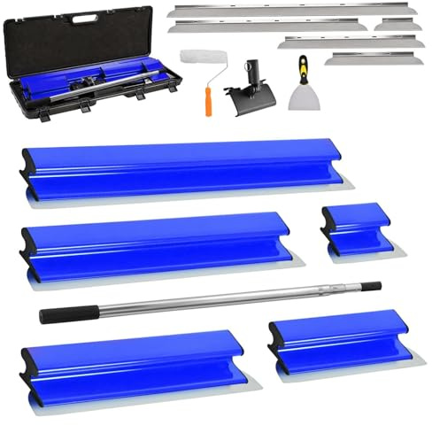 Flächenspachtel, Tapetenentferner, Spachtel Set, Edelstahl Spatel Werkzeug, 0,35 mm & 0,5 mm Dick, 100cm/ 80 cm / 60 cm / 40 cm / 20 cm, für Große Arbeitsbereiche, Wanddekoration und Bau
