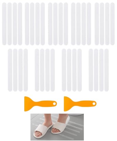 Aifrymne 36-Pack Anti-Slip Grip Stickers, Non-Slip Safety Strips for Bathtub, Shower, and Flooring, Transparent Textured Adhesive Pads, 20mm x 200mm - Enhance Bathroom Safety, Prevent Slips and Falls