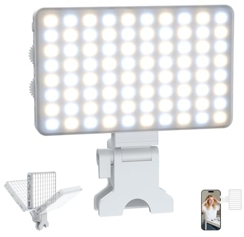 Luce LED selfie ricaricabile per telefoni – 3 modalità di colore, per iPhone e Android, luce di riempimento portatile per fotografia/registrazione video/conferenze/vlog/trucco/TikTok, Zoom