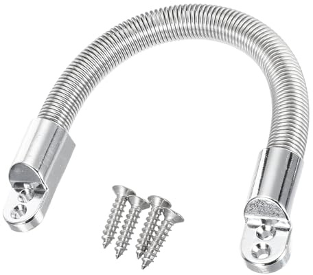 sourcing map Flexible Door Loop Wire Protection Sleeving Armored Wire Conduit Power Transfer Loop Cable Protector Sleeve with Ends 180mm x 10.4mm White
