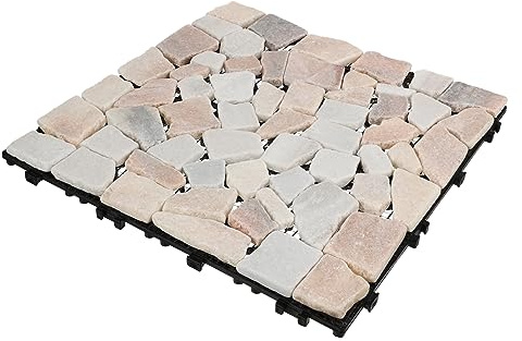 Veemoon Real Stone Interlocking Floor Tiles Anticorrosion Outdoor Garden Tiles for Roof Pathway Gazebo Kitchen