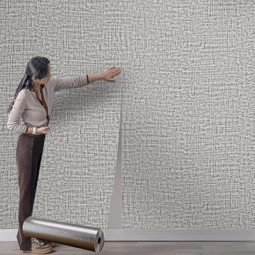 Anttyscar 5Roll Self Adhesive Thermal Insulation Wallpaper - Grey Textured, 3mm Thick Wall Insulation Panels Thermal Wallpaper Stickers for Living Rooms - Thermal Wallpapers for Cold Walls