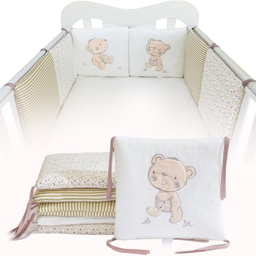 Générique Lot de 6 Coussinets de Bord Respirants et Doux, élastiques, pour éviter Les Chocs, Le Lavage (Ours Marron Clair)