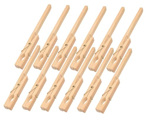 CONGARTENO 12 piezas Unidades Clips de Fijación para Tubos de Ensayo de Madera Pinzas de Laboratorio con Diseño de Mango Sujetadores Resistentes y Fiables para Tubos Calientes y Evitar