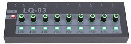 Sunydog Mélangeur de Son Professionnel à 8 Canaux, Coque en Métal, Console de Mixage Studio, Interface Sonore Stéréo Mono Commutable pour L'enregistrement en Streaming Direct, Réglage Précis du
